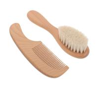 DECORNIJIA Juego de Cepillo y Peine para Ñiño Recién Nacido, Cerdas Suaves, Mango de Madera de Haya, para Cuidado Delicado del Cuero Cabelludo, Kit de Aseo Infantil para Baño y Cuidado
