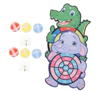 DECORNIJIA Juego de Mesa de Dardos Bolas Adhesivas, Set de Interior 6 Bolas, 2 Ganchos, Tablero Pequeño de Elefante y Cocodrilo, Juguete Interactivo para Coordinación y Diversión