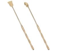 DECORNIJIA Kit de Herramientas para Ceremonia de Incienso de Cobre Pala y Cuchara para Incienso en Polvo Accesorios 2 Piezas Uso en Hogar y Meditación