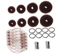 DECORNIJIA Kit para Moños Donut de Cabello Incluye Elástica Marrón Invisible Moldeador para Peinados de Ballet Fiestas y Danza Cobertura y Sujeción Firme
