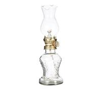 DECORNIJIA Lámpara Queroseno Interior Vidrio Transparente Quemador con Mecha para Retro y Emergencia Hogar