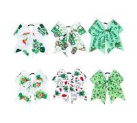 DECORNIJIA Lazos Elásticos Cabello Lazo Día de San Patricio 6 Piezas Tamaño Único para Niñas Decoración Cumpleaños y Uso Diario