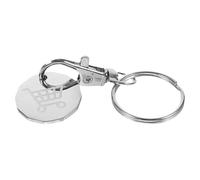 DECORNIJIA Llavero Ficha Metálica para Carrito de Compra, Moneda de 25 Centavos, Accesorio Unisex Portátil, Colgante Resistente para Supermercado, Fácil de Usar, 1 Pieza Plata