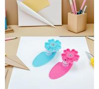 DECORNIJIA Máquina Prensadora de Quilling de Plástico 3 Piezas 1 Rosa 2 Azules para Manualidades Moldeador de Ondas para Papel Herramienta Portátil para Proyectos DIY de Papel Prensado