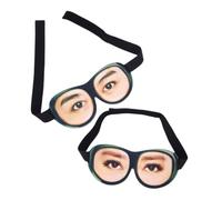 DECORNIJIA Máscara de Ojos 3d Divertida 2 Uds, Transpirable y Elástica para Meditar y Viajar en Aeronave Color Aleatorio