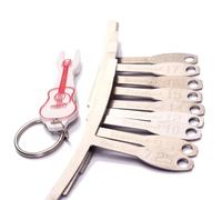 DECORNIJIA Medidores de Radio de Diapasón de Guitarra 9 Piezas de Metal con Llavero Herramienta de Luthier para Calibrar Radio de Puente en Guitarras Eléctricas Acústicas y Color Aleatorio