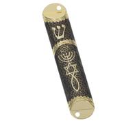 DECORNIJIA Mezuzah Metálica Judaica con Pergamino Sagrado Decoración Religiosa para Puerta Ligera y Detallada Hecha con Aleación De Zinc Brillante Regalo Tradicional para Hogar