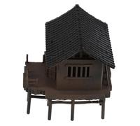 DECORNIJIA Mini Pabellón de Resina para Decoración de Peceras y Bonsáis, Modelo Chino Antiguo 5.7X6X6 CM, Adorno de Paisaje en Miniatura para Escritorio y Jardín Zen