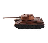 DECORNIJIA Modelo de Tanque Militar de Aleación de 7 Pulgadas, Figura Decorativa de Metal en Color Rojo Antiguo, Escultura Coleccionable para Estanterías y Pisapapeles de Escritorio, Adorno