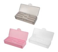 DECORNIJIA Organizador de Herramientas de Uñas 3 Piezas Caja de Almacenamiento de Plástico Doble Capa Transparente, Rosa y Negro, Estuche Compartimentos para Manicura y Pinceles, Uso