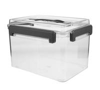 DECORNIJIA Organizador de Lentes de Cámara Portátil Transparente Asa y Tapa, Caja de Almacenamiento de Plástico Pet Reforzado para Fotógrafos, Medidas 11,4 X 7,5 X 6,9 Pulgadas