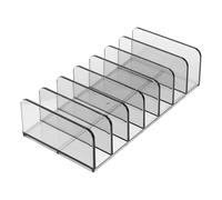 DECORNIJIA Organizador de Maquillaje Transparente de Acrílico Estante 7 Compartimentos Gris Semitransparente Caja para Cosméticos Compactos y Paletas Organizador de Escritorio Compacto