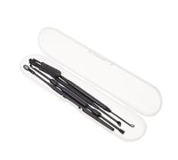 DECORNIJIA Palillos Oídos De Acero Inoxidable Negro 4 Piezas Cepillo, Herramientas Multiusos Portátiles Para Limpieza De Cerumen En Casa, Kit De Cuidado Auditivo Eficaz Para Toda La Familia