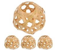 DECORNIJIA Pantallas Colgantes de Bambú Tejidas 4 Piezas Lámparas Decorativas Hexagonales Pequeñas Accesorios Rústicos para Lámparas de Mesa Ideales para Sala Dormitorio y Oficina