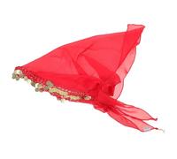 DECORNIJIA Pañuelo Tribal para Danza del Vientre para Mujer Monedas Decorativas Accesorio Étnico Rojo de Gasa Ligero Tocado para Baile y Disfraces Tradicionales