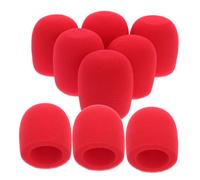 DECORNIJIA Paquete de 8 Fundas de Espuma Roja para Micrófonos de Mano, Reutilizables Que Mejoran la Calidad de Sonido para Ktv y Discursos