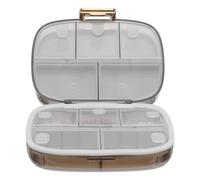 DECORNIJIA Pastillero Portátil Blanco de Doble Capa con 7 Compartimentos Hermético para Medicamentos y Vitaminas Diarias Organizador Compacto para Viaje y Almacenamiento Seguro