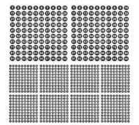 DECORNIJIA Pegatinas 100 Hojas para Organización y Gestión de Inventarios de Números Impermeables Autoadhesivas Redondas Negras, Resistentes al Desgarro y Desvanecimiento