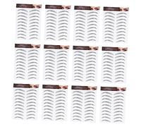 DECORNIJIA Pegatinas Impermeables para Cejas 6d Efecto Pelo Realistas Papel Negro 12 Hojas para Principiantes y Cejas Completas Duraderas