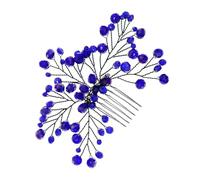 DECORNIJIA Peineta Nupcial Azul Circonitas Accesorio Cabello de Novia Peine Decorativo para Boda Tamaño Mujer y Niña Tocado Ligero para Fiestas y Eventos Obsequios