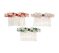 DECORNIJIA Peinetas Laterales de Metal con Gemas de Imitación y 3 Piezas Accesorio Cabello de Novia y Damas de Honor Tocado Elegante para Boda y Eventos Obsequios