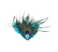 DECORNIJIA Pinza para Pelo con de Pavo Real y Brillantes Accesorio Lateral Ligero y Elegante para Bodas Fiestas y Carnavales Diseño Vintage con Estilo Exótico para Mujeres