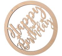 DECORNIJIA Placa de Madera Caqui Letras de Feliz Cumpleaños Decoración Colgante Redonda para Fiestas y Eventos Cartel Decorativo para Puerta y Pared