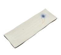 DECORNIJIA Plato de Sushi y Sashimi Japonés de Cerámica, Diseño Ondulado Pintado a Mano, Bandeja Larga para Uso en Restaurantes, Hoteles y Reuniones Familiares