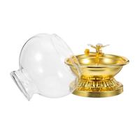 DECORNIJIA Portavelas de Aceite Budista de Aleación Engrosada, Soporte Alto Antiviento Ajustable, Lámpara Decorativa Vintage de 10 Cm Pantalla y Meditación en Hogar y Templo