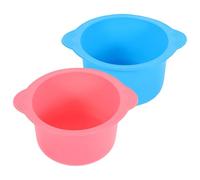 DECORNIJIA Recipiente de Silicona para Calentador de Cera Depilatoria 400 Ml, Cuenco Resistente al Calor Desmoldeo Fácil, Set 2 Piezas (rosa y Azul) para Depilación Profesional