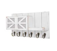 DECORNIJIA Rustic Wooden Wall Shelf With Coat Hooks Compact Floating Key Holder And Mail Organizer For Entryway Hallway Living Decor In
