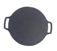 DECORNIJIA Sartén para Parrilla Antiadherente de 29 CM Bandeja para Barbacoa Redonda de Acero Plancha para Asar Carne Estilo Coreano Accesorio para Cocina y Hogar