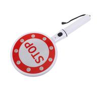 DECORNIJIA Señal de Tráfico Portátil LED de Doble Cara Go/Stop Bastón Manual para Gestión Vial Luz Intermitente a Pilas 3 Pilas D No Incluidas para Control y Seguridad en Carretera