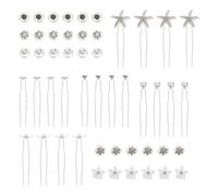 DECORNIJIA Set de 50 Horquillas para Boda 30 Pinzas Espirales Cabello y 20 Horquillas Forma de U Perlas y Cristales Accesorios para Peinados Nupciales Ideales para Novia y Fiesta