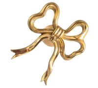 DECORNIJIA Sujetacables para Cortinas Lazo Dorado de Latón Macizo Gancho de Pared Vintage para Sala Dormitorio y Oficina Soporte Metálico Resistente y Decorativo 1 Unidad