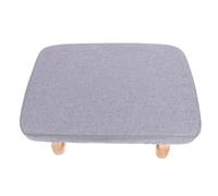 DECORNIJIA Taburete Pequeño De Madera Tapizado Gris, Silla De Ejercicios Multifuncional, Banco De Meditación y Reposapiés Compacto para Sala, Dormitorio u Oficina, 1 Unidad