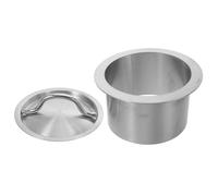 DECORNIJIA Tapa de Basura Empotrada Redonda para Encimera de Cocina Asa Acero Inoxidable Apertura 145-160 MM Conducto Integrado para Residuos Solución Higiénica y Práctica