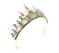 DECORNIJIA Tiara Gótica Oscura de Aleación con Cristales, Diadema de Reina Pequeña para Cosplay y Fiesta Temática, Accesorio Ligero para Sesión de Fotos y Evento de Graduación