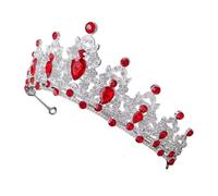 DECORNIJIA Tiara Roja para Novias y Quinceañeras de Reina Real para Boda Fiesta de Cumpleaños y Adorno Nupcial