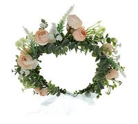 DECORNIJIA Tocado de Aro para Novia Pelo de Boda para Fiesta o Compromiso Diadema de Estilo Florido