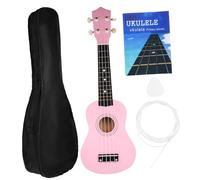 DECORNIJIA Ukelele Soprano Rosa para Principiantes con Funda Cuerda de Repuesto Púa y Manual Inglés Kit Ligero para Adultos