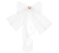 DECORNIJIA Velos De Novia Lazo Elegante Accesorio De Cabeza Para Bodas Velo Práctico y Delicado Para Fiestas y Eventos Especiales Incluye Clip Para Mayor Sujeción