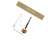 DECORNIJIA Yin Qing de Cobre Pequeño Mango de Madera, Instrumento de Percusión Budista para Templo, Suministros para Meditación y Rituales, Campana Manual para Purificación y Relajación