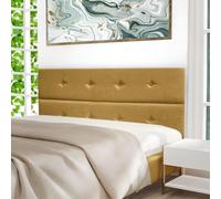 DecorQUALITY Cabecero Cama MOSCÚ Tapizado en Tejido Antimanchas Cabezal Acolchado Cama Matrimonio e Individual Mostaza 150 * 70 CM