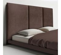 DecorQUALITY Cabecero de Cama Zurich- Cabezal Tapizado Acolchado de Tela Antimanchas o Polipiel - Cabecero Premium Dormitorio Moderno Marrón 150 * 70 Cm