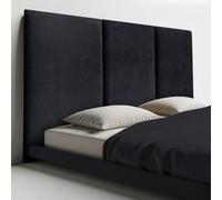 DecorQUALITY Cabecero de Cama Zurich- Cabezal Tapizado Acolchado de Tela Antimanchas o Polipiel - Cabecero Premium Dormitorio Moderno Negro 150 * 70 Cm