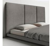 DecorQUALITY Cabecero de Cama Zurich- Cabezal Tapizado Acolchado de Tela Antimanchas o Polipiel - Cabecero Premium Dormitorio Moderno Gris 150 * 70 Cm