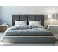 DecorQUALITY cabeceros Cama 105 Granada - Cabezal Tapizado Acolchado de Tela Antimanchas - Cabecero Premium Dormitorio (Gris Marengo 105x125 cm)