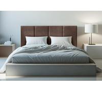 DecorQUALITY cabeceros Cama 105 Granada - Cabezal Tapizado Acolchado de Tela Antimanchas - Cabecero Premium Dormitorio (Marrón 105x125 cm)