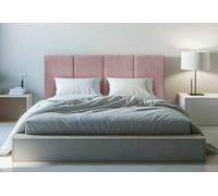 DecorQUALITY cabeceros Cama 105 Granada - Cabezal Tapizado Acolchado de Tela Antimanchas - Cabecero Premium Dormitorio (Rosa 105x125 cm)